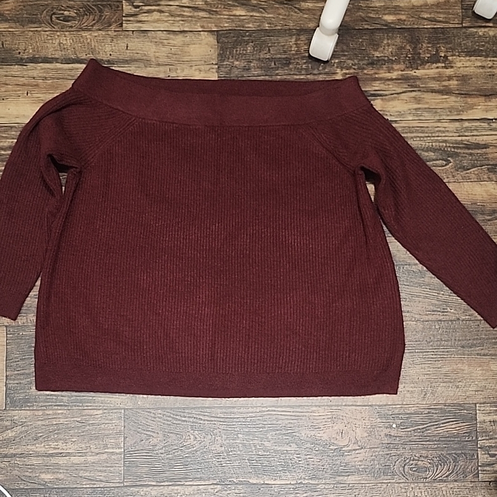 Lane Bryant Off-Shoulder Wine Sweater